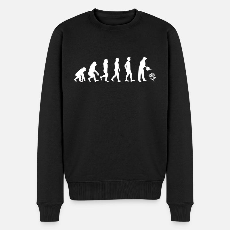 Evolution Gärtner weeiß - Männer Premium Bio Pullover - Schwarz