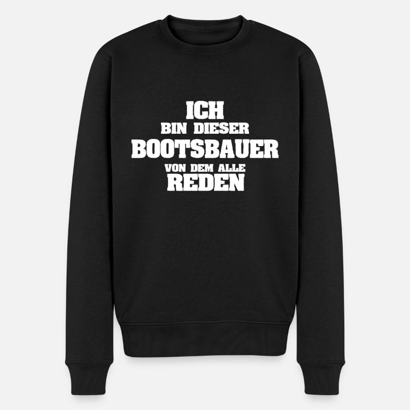 Bootsbauer - Männer Premium Bio Pullover - Schwarz