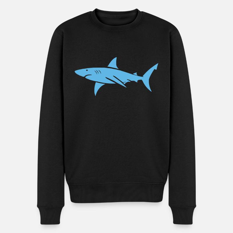 hai - Männer Premium Bio Pullover - Schwarz