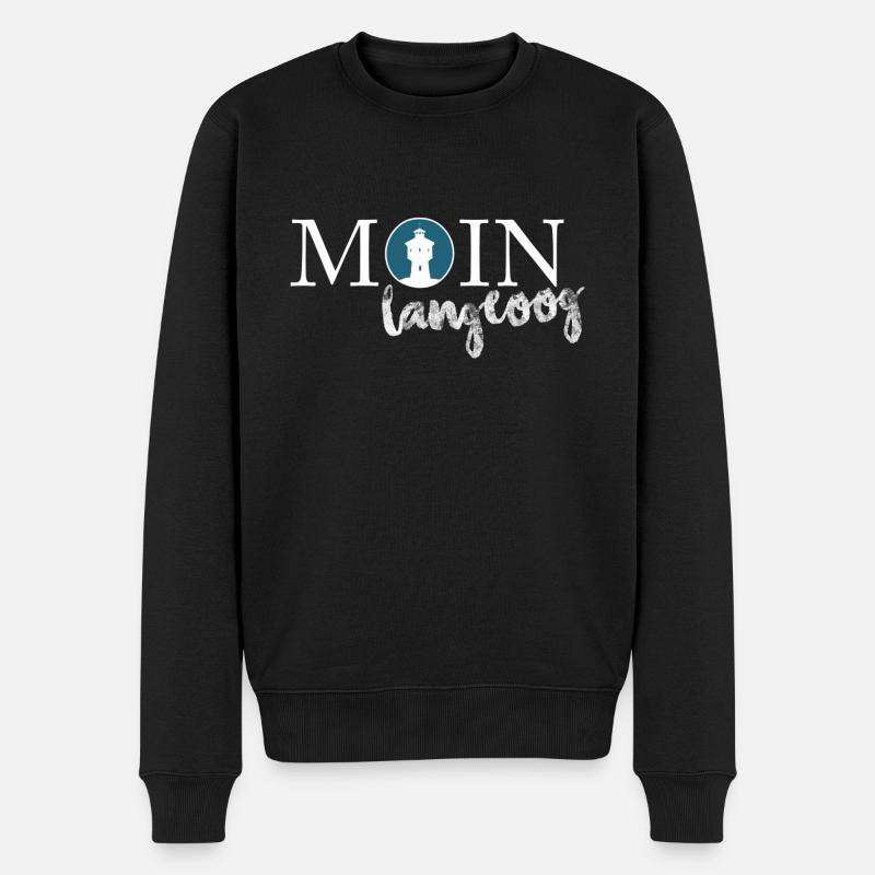 Moin Langeoog - Männer Premium Bio Pullover - Schwarz