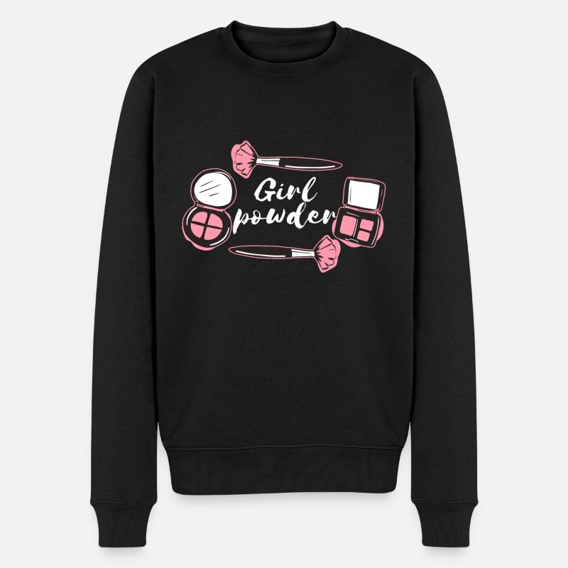 Mädchen Make-up - Männer Premium Bio Pullover - Schwarz