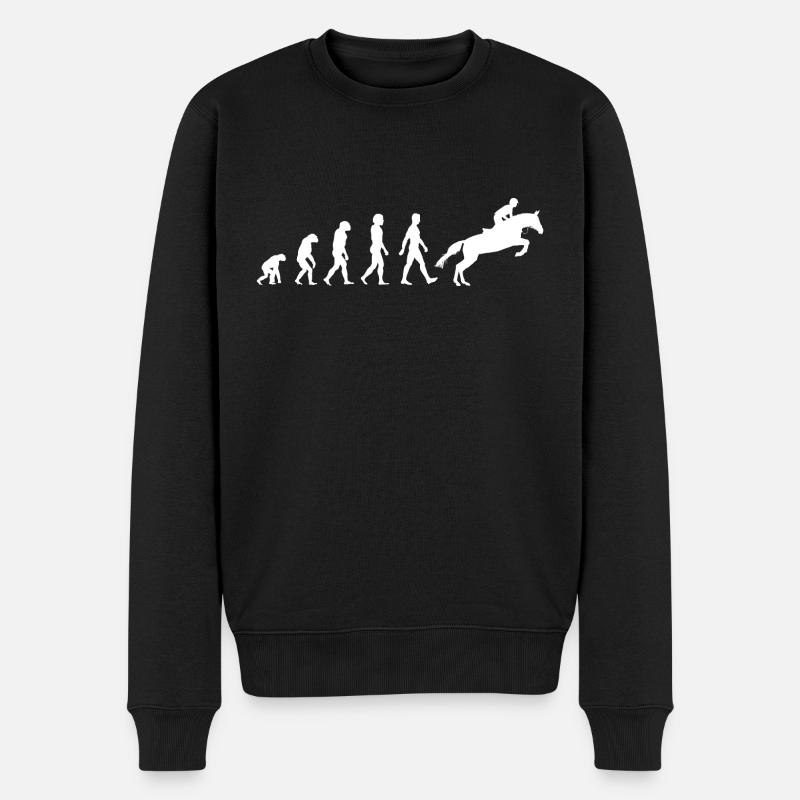 Cheval Cavaliers Cavaliers Équitation Evolution - Pull Premium bio Homme - noir