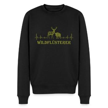 Jagen Hirsch Wildschwein Flüsterer Herzschlag Jäge - Männer Premium Bio Pullover - Schwarz - Vorne - Nico (187cm)