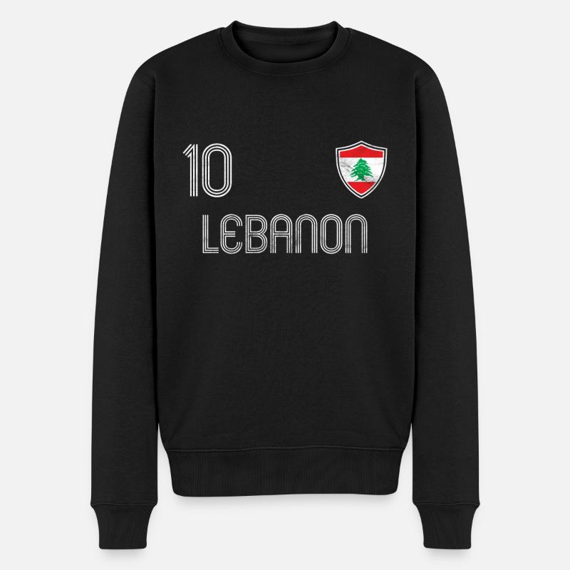 Libanon Fußball Mannschaft - Männer Premium Bio Pullover - Schwarz