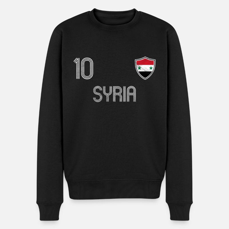Syrien Fußball Mannschaft - Männer Premium Bio Pullover - Schwarz