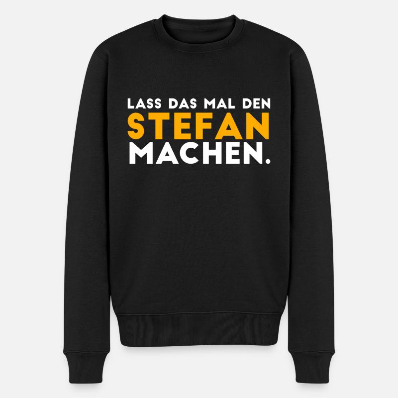 Herren Stefan Spruch Lustig Geburtstag Vorname - Männer Premium Bio Pullover - Schwarz