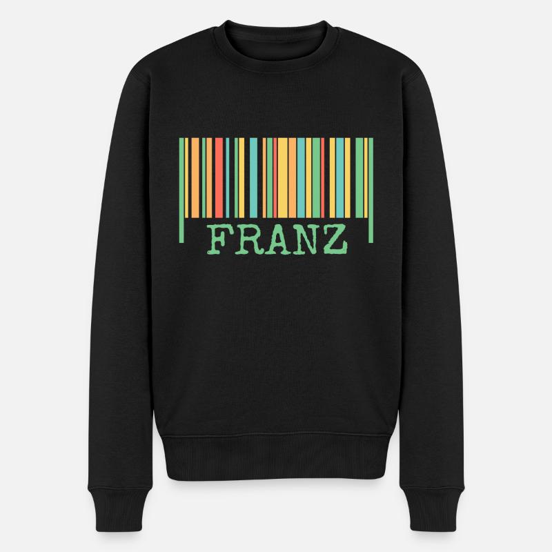 Strichcode Franz - Männer Premium Bio Pullover - Schwarz