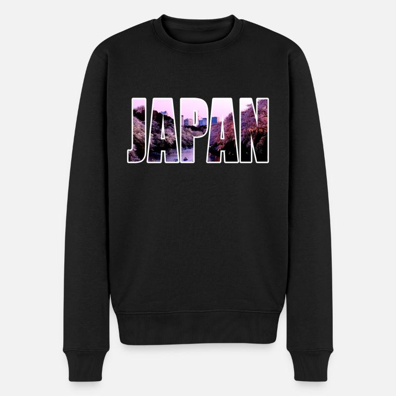 JAPAN Kirschblüte Sakura - Männer Premium Bio Pullover - Schwarz