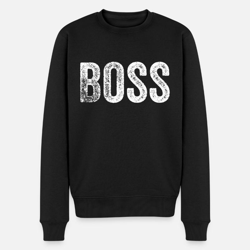 lustiger Chef - Männer Premium Bio Pullover - Schwarz
