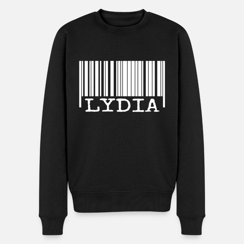 Strichcode Lydia - Männer Premium Bio Pullover - Schwarz
