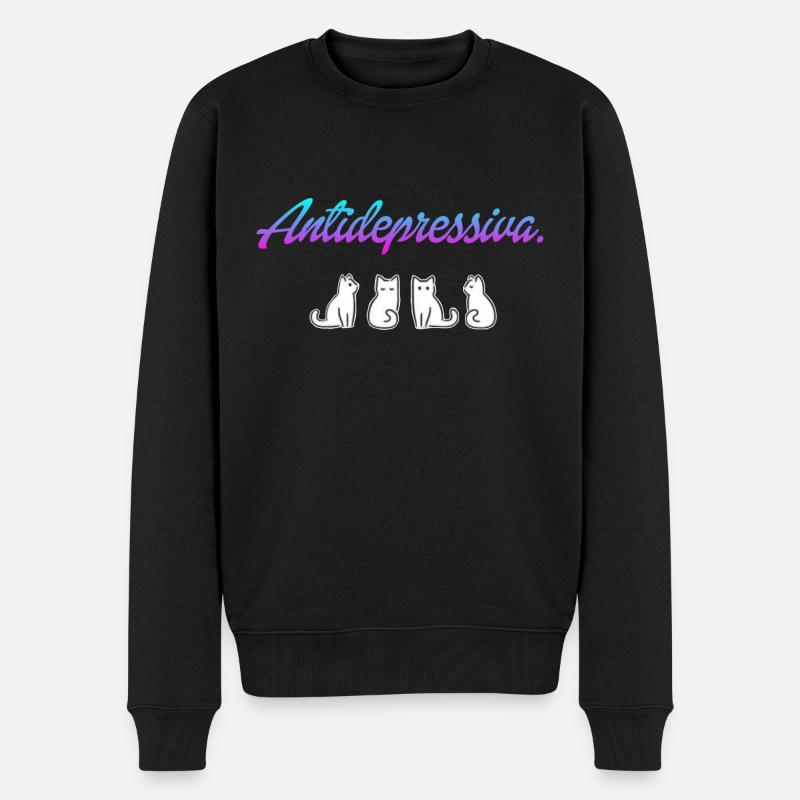 Katzenliebe. - Männer Premium Bio Pullover - Schwarz