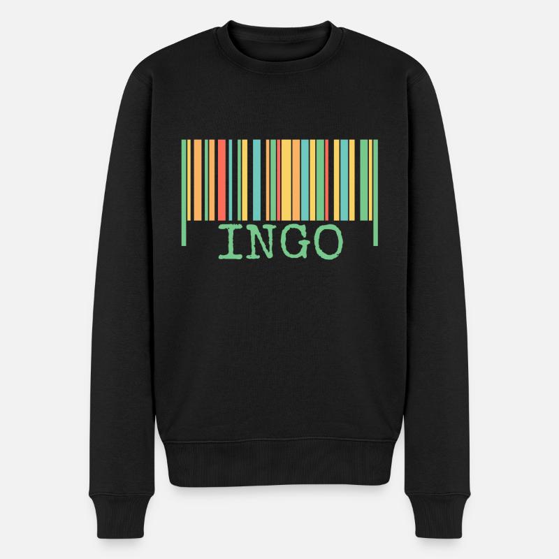 Strichcode Ingo - Männer Premium Bio Pullover - Schwarz