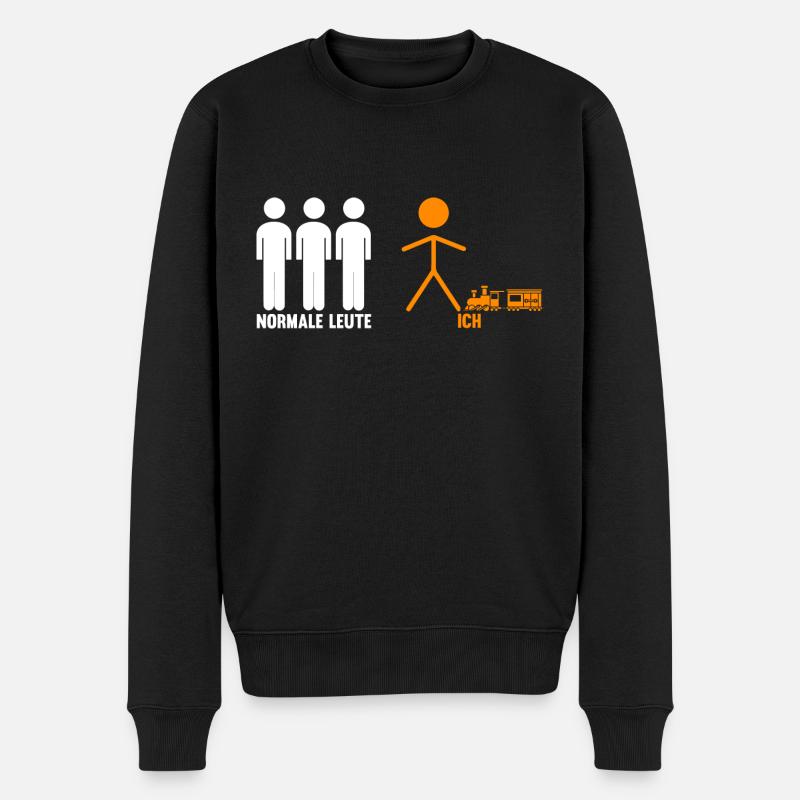 Dampflok Eisenbahner Modelleisenbahn Eisenbahn Zug - Männer Premium Bio Pullover - Schwarz