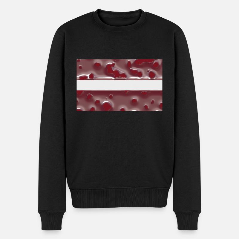 Flagge Lettland - Männer Premium Bio Pullover - Schwarz