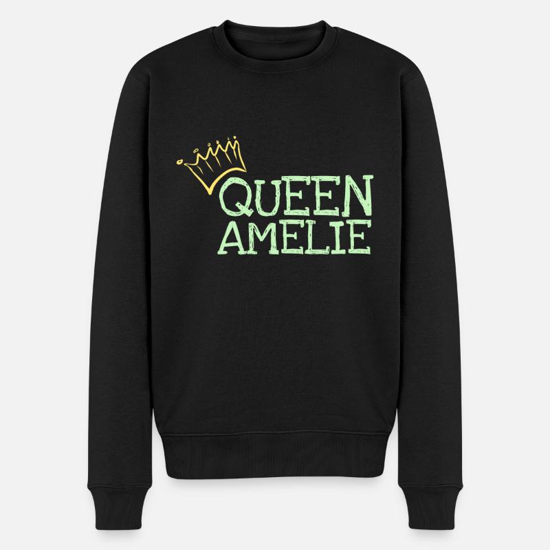 Amelie als Vorname - Männer Premium Bio Pullover - Schwarz