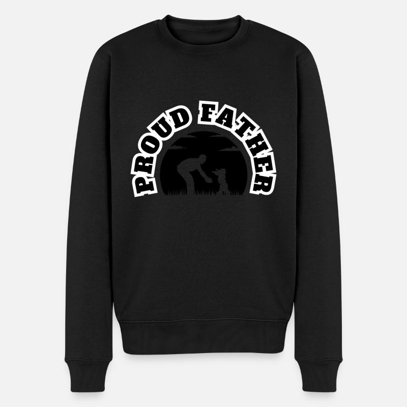 Fier Père Enfant Garçon Noir - Pull Premium bio Homme - noir