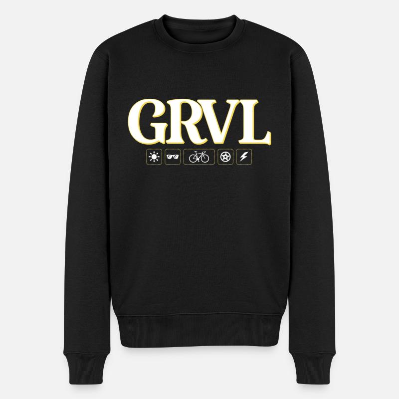 Gravelbike Piktogramme Geburtstagsgeschenk - Männer Premium Bio Pullover - Schwarz