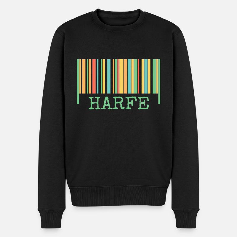 Harfe Harfe - Männer Premium Bio Pullover - Schwarz