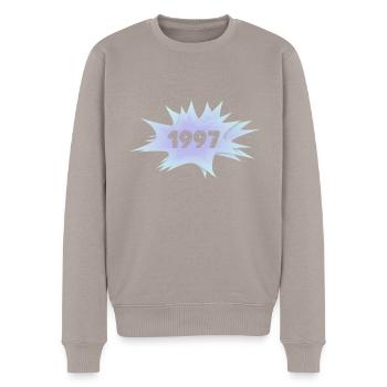 1997 - Männer Premium Bio Pullover - Taupe - Vorne - Nico (187cm)