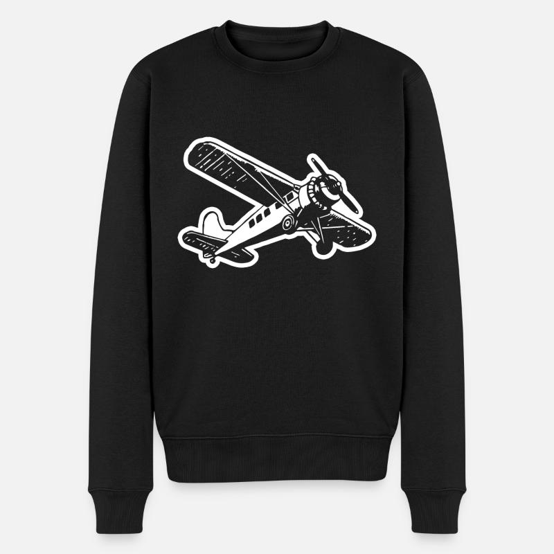 Flugzeug Pilot Flugplatz Flugsport - Männer Premium Bio Pullover - Schwarz