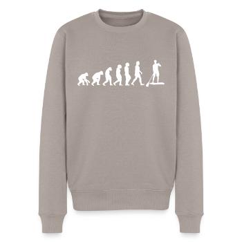 Stand Up Paddle Boarding Evolution der Menschen - Männer Premium Bio Pullover - Taupe - Vorne - Nico (187cm)