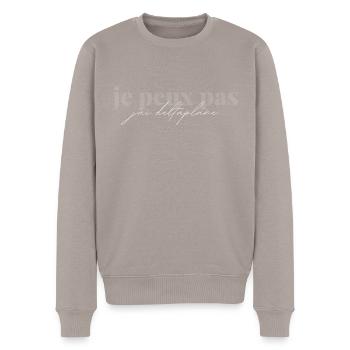 I can't I Hängegleiter Leidenschaft - Männer Premium Bio Pullover - Taupe - Vorne - Nico (187cm)