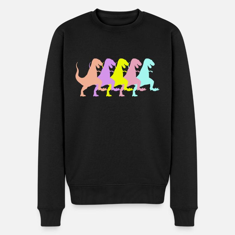 Dinosaurs Dancing Dinos Mob II - Männer Premium Bio Pullover - Schwarz