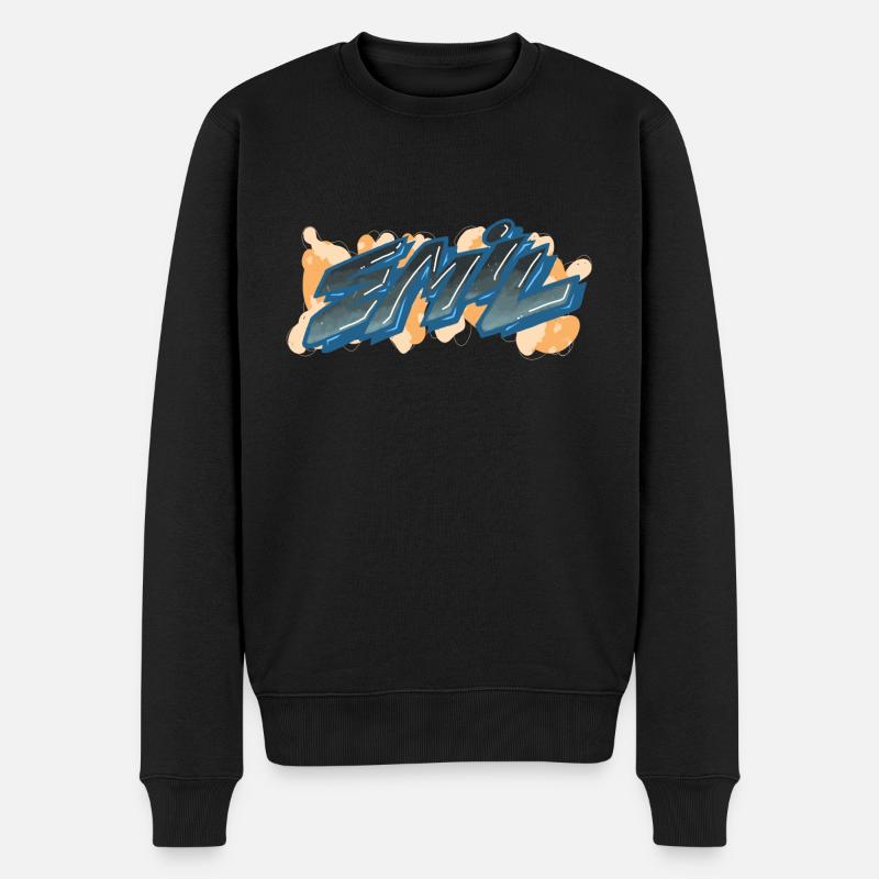 emil graffiti vorname - Männer Premium Bio Pullover - Schwarz