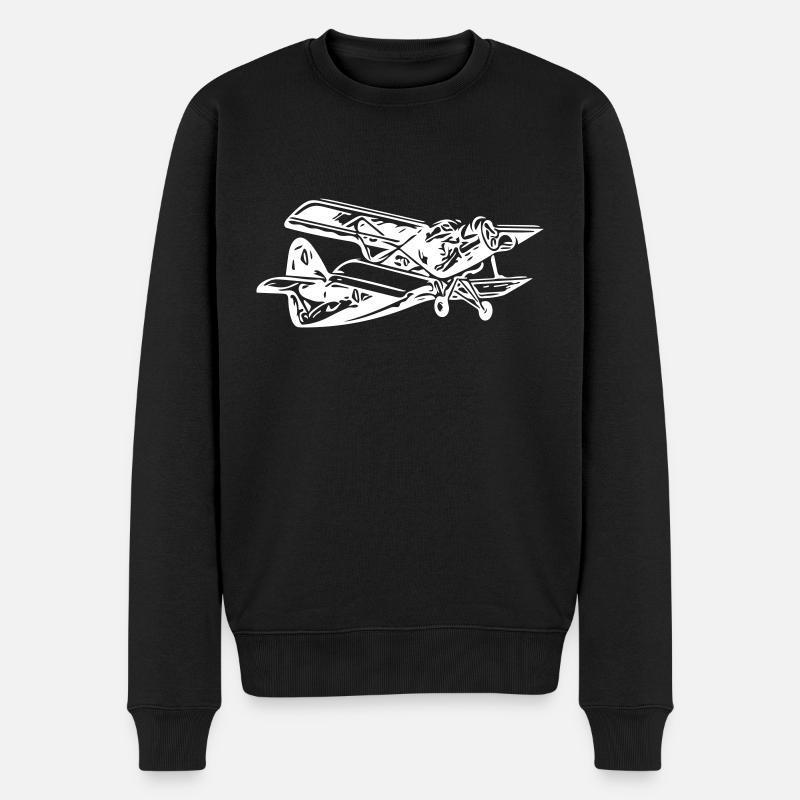 Historischer Doppeldecker - Männer Premium Bio Pullover - Schwarz