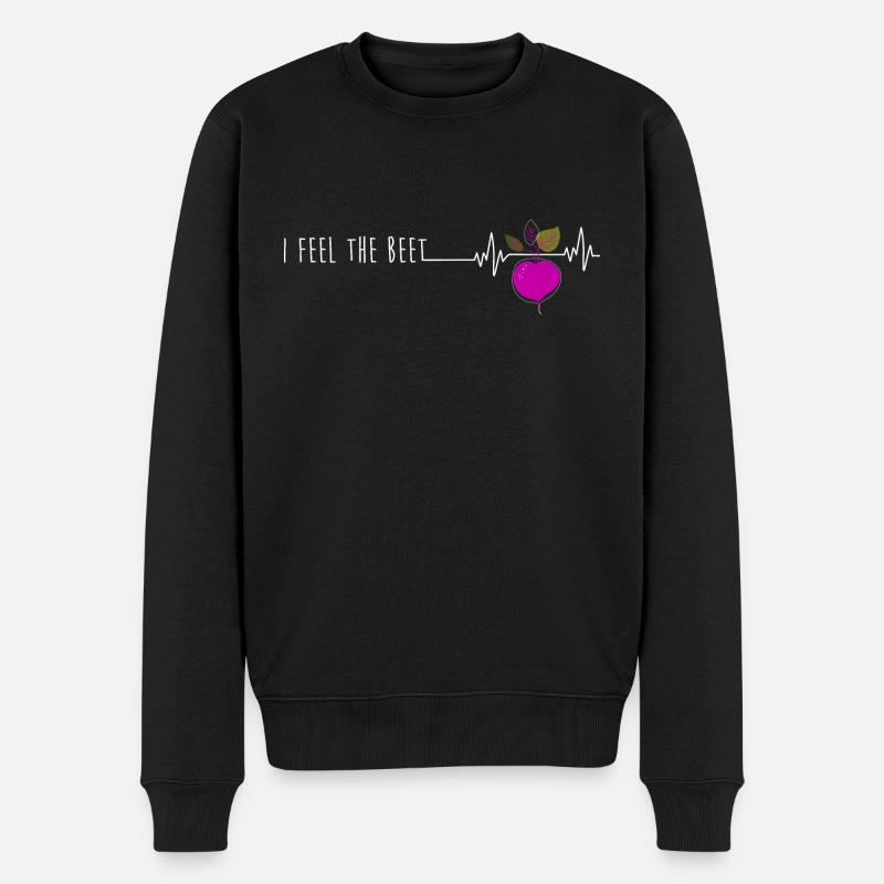 I feel the Beet Herzpuls Garten Dj Vegan Gärtner - Männer Premium Bio Pullover - Schwarz