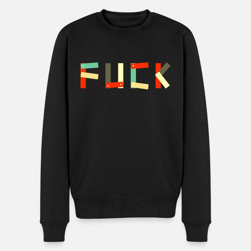 Text ficken - Männer Premium Bio Pullover - Schwarz