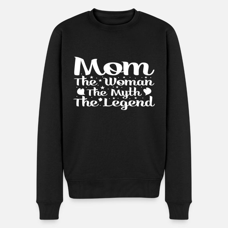 Mama Mama Die Frau Der Mythos Die Legende - Männer Premium Bio Pullover - Schwarz