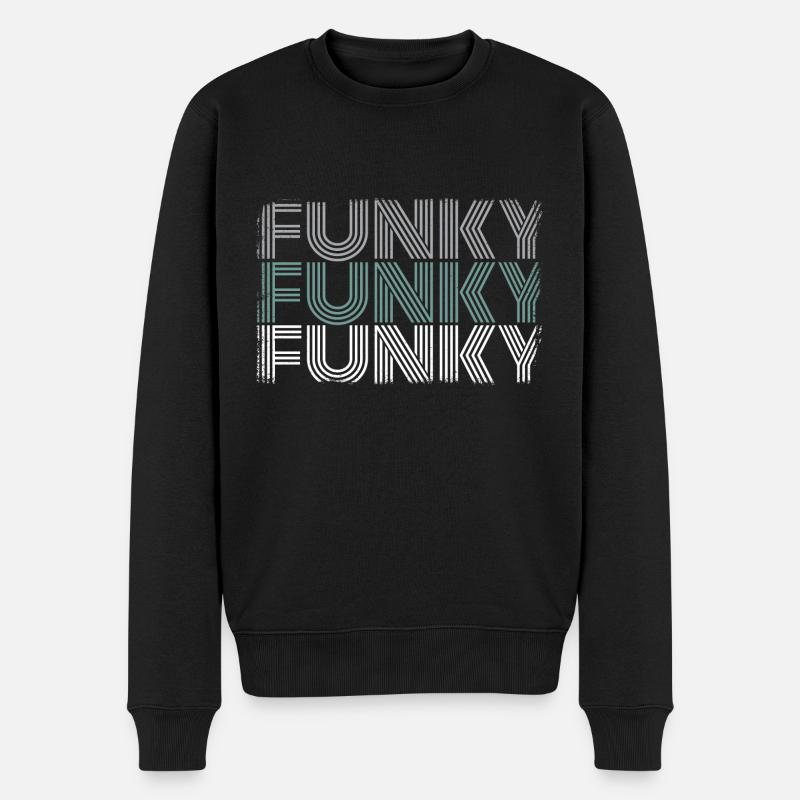 Funky Vintage - Männer Premium Bio Pullover - Schwarz