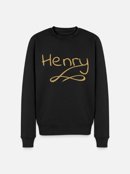 First name henry - Men's Premium Organic Jumper - black
