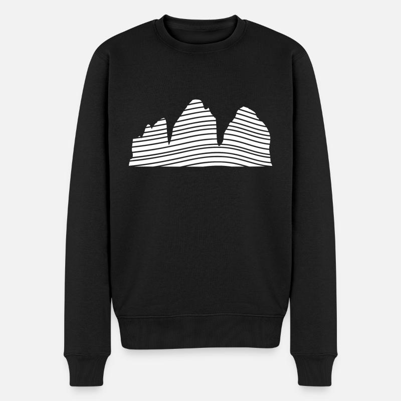 Drei Zinnen stylisch - Männer Premium Bio Pullover - Schwarz