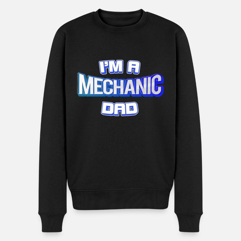 Je suis mécanicien et papa - Pull Premium bio Homme - noir