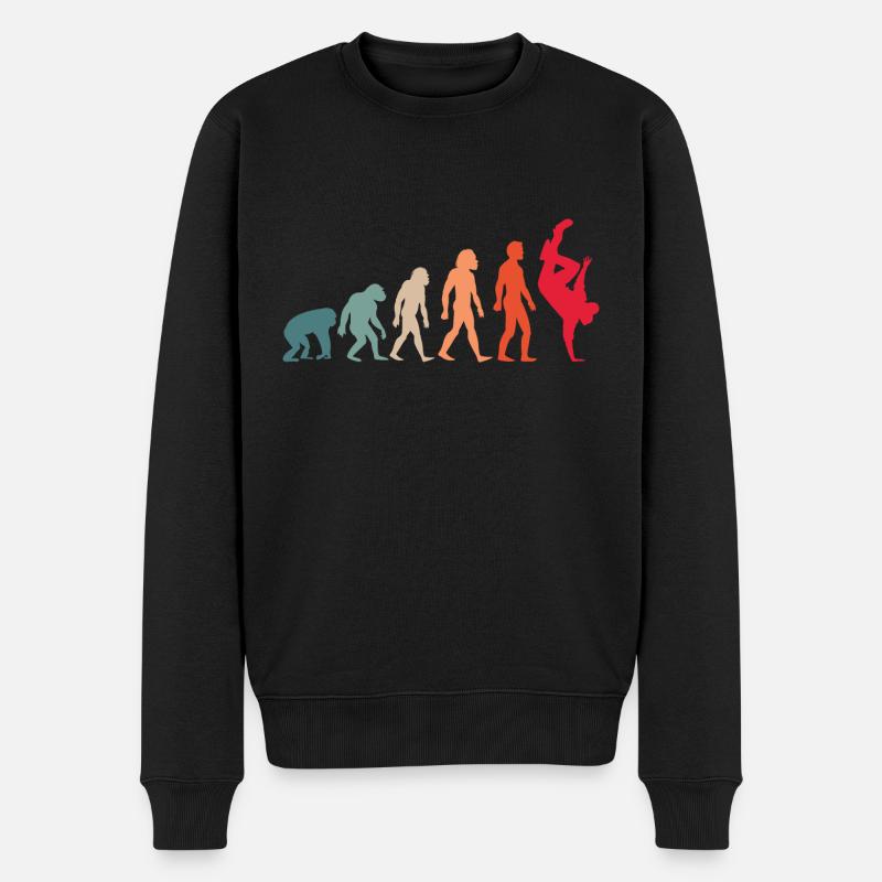 Evolution hiphop - Männer Premium Bio Pullover - Schwarz