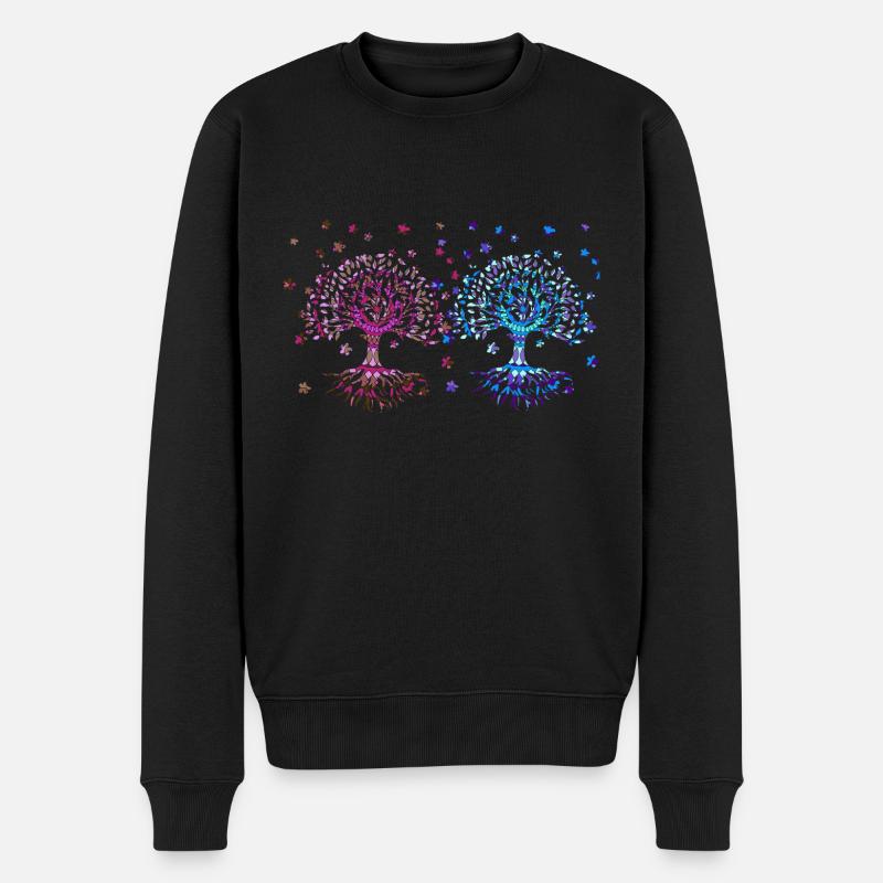 Lebensbaum, Baum des Lebens, Bäume - Männer Premium Bio Pullover - Schwarz