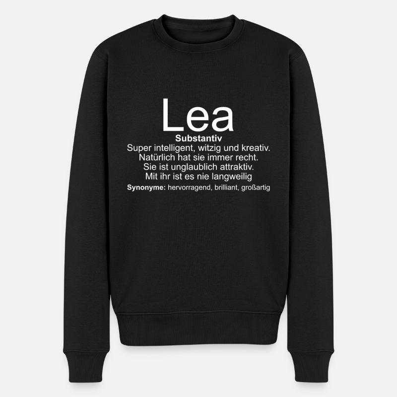 Name Definition Lea - Männer Premium Bio Pullover - Schwarz