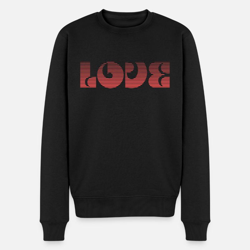 LOVE - Männer Premium Bio Pullover - Schwarz