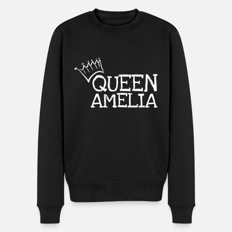 Amelia - Männer Premium Bio Pullover - Schwarz