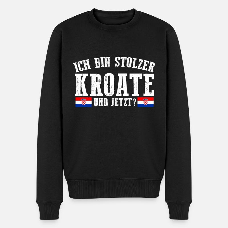 Croate Croate Croatie - Pull Premium bio Homme - noir
