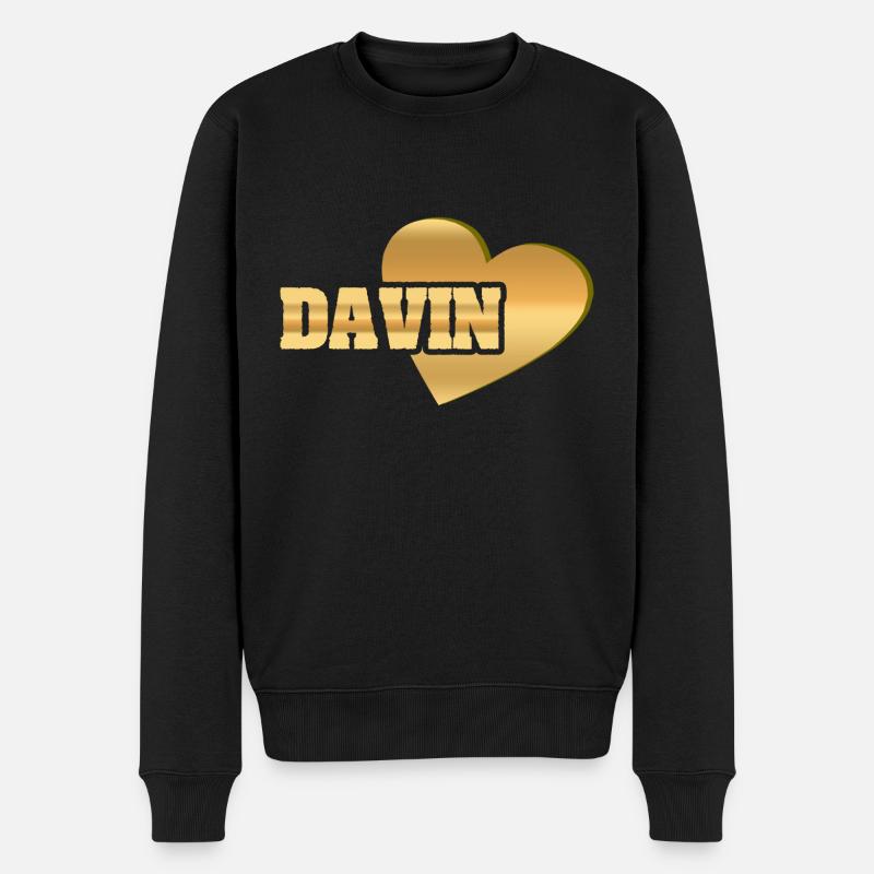 Gold Davin - Men's Premium Organic Jumper - black