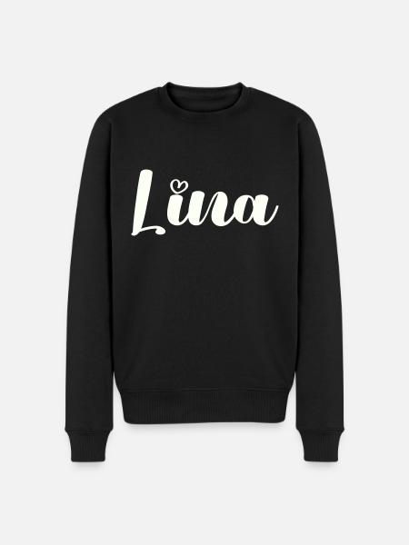 lina name - Männer Premium Bio Pullover - Schwarz
