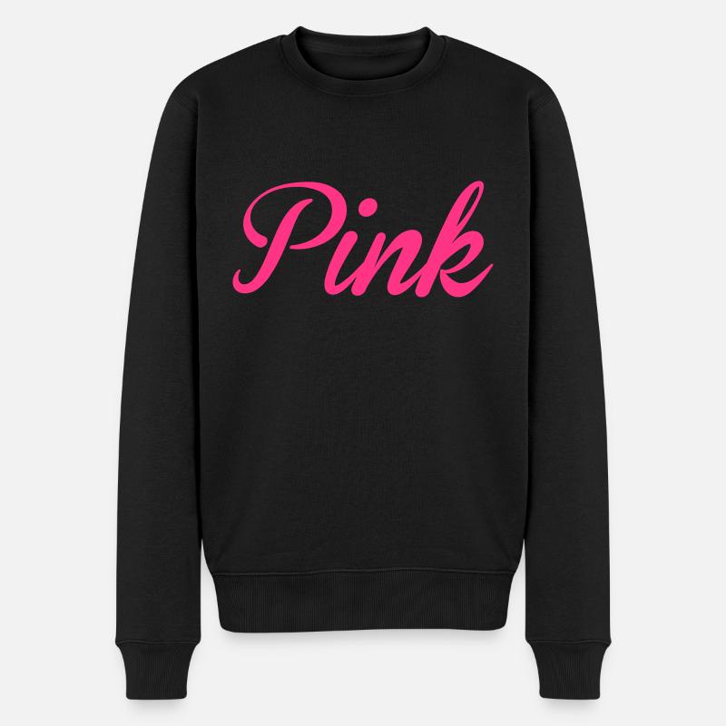 pink - Männer Premium Bio Pullover - Schwarz