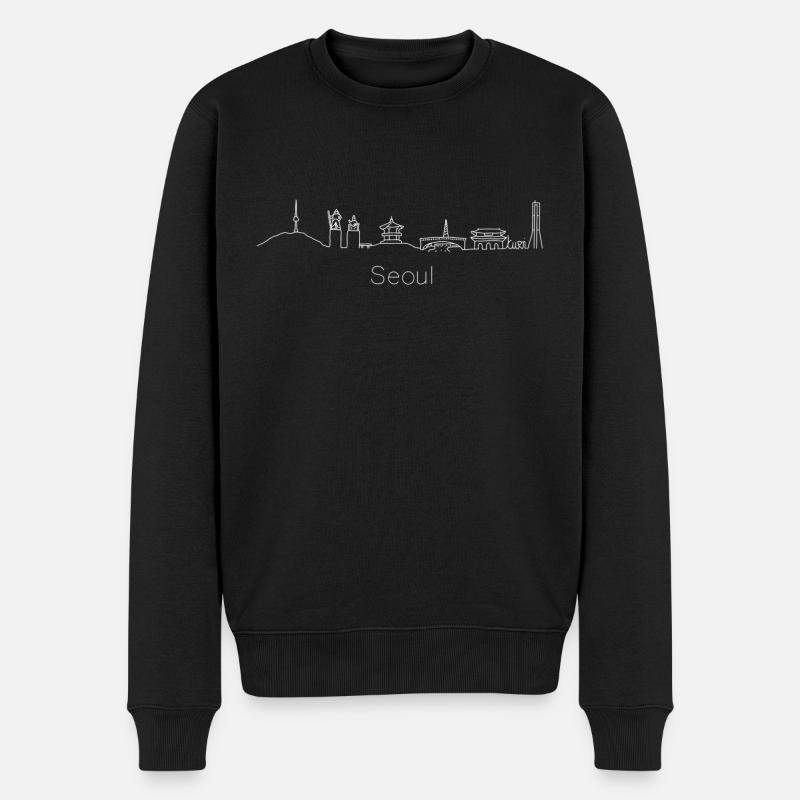 Seoul Südkorea Skyline - Männer Premium Bio Pullover - Schwarz