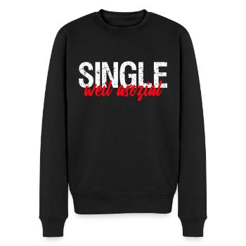 single weil asozial - Männer Premium Bio Pullover - Schwarz - Vorne - Nico (187cm)