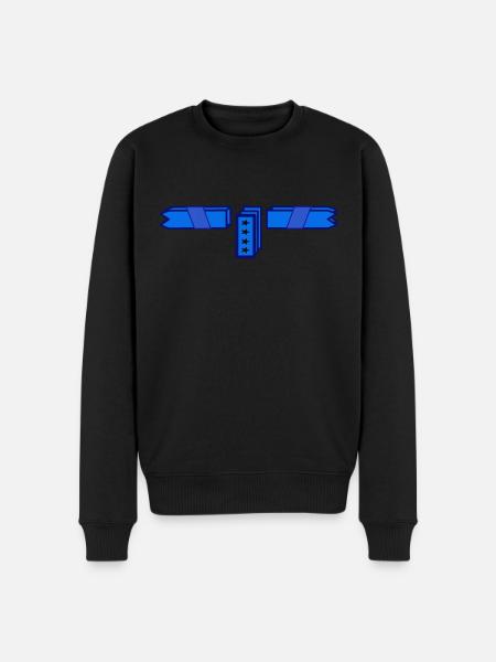 Blau2 - Männer Premium Bio Pullover - Schwarz