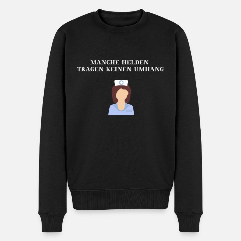 Krankenschwester Heldin Geschenkidee - Männer Premium Bio Pullover - Schwarz