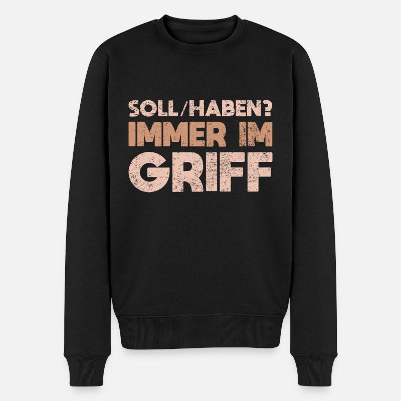 Soll/Haben? Immer Im Griff - Männer Premium Bio Pullover - Schwarz
